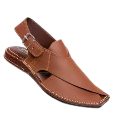Elegant Brown Leather Peshawari Chappal